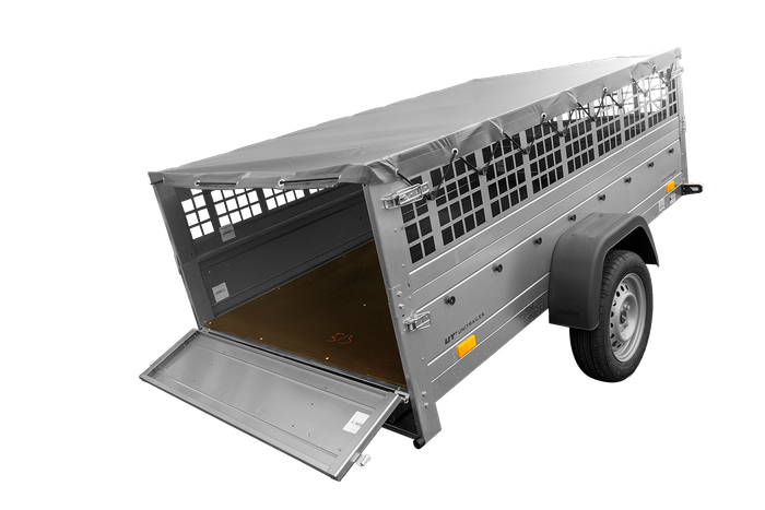 Grande Remorque 230x125 + Bâche Plate + Ridelles + Roue - Garden Trailer 230 Kipp – Image 5