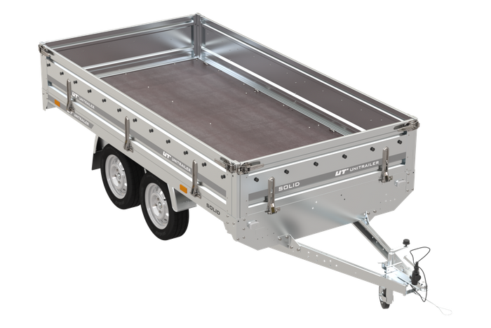 Remorque 2 Essieux 304x153 Unitrailer Solid 300/2 Ptac 750 Kg