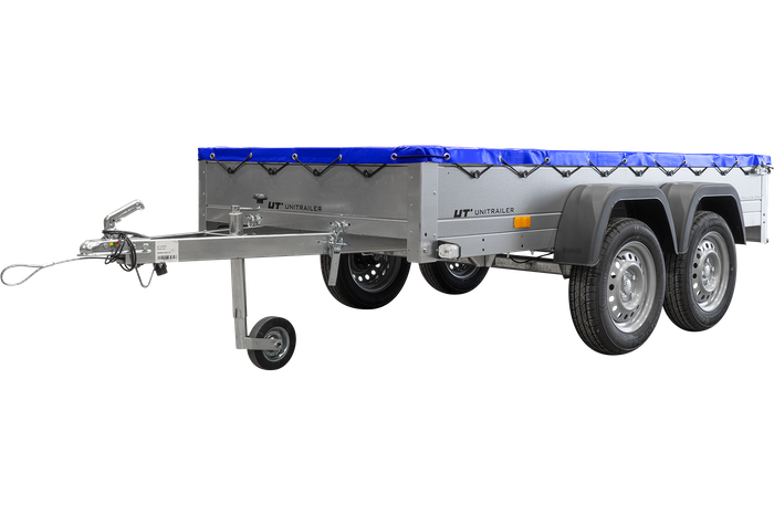 Unitrailer 264/2 Kipp + Roue Jockey + Bâche Plate Bleue