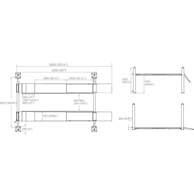 Pont élévateur 4colonnes avec géométrie 4 t – Image 6