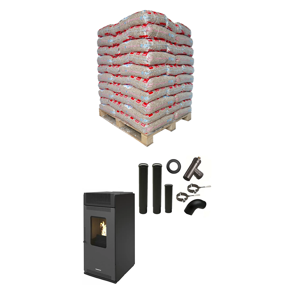 Poêle à granulés 10 kW + Kit Raccordement